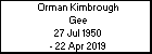 Orman Kimbrough Gee